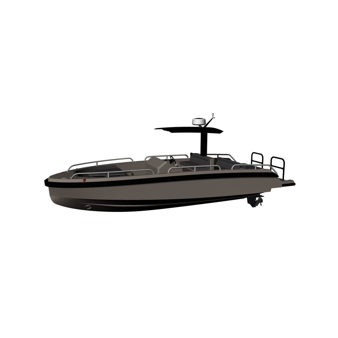 8 Meter Yacht Tender Runabout 3D Model – High Quality VR Ready Asset - View 36