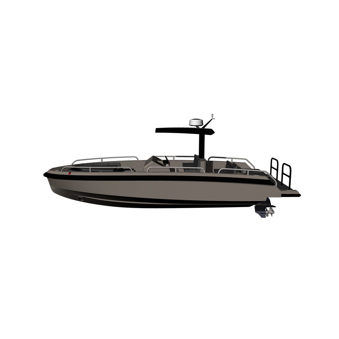 8 Meter Yacht Tender Runabout 3D Model – High Quality VR Ready Asset - View 37
