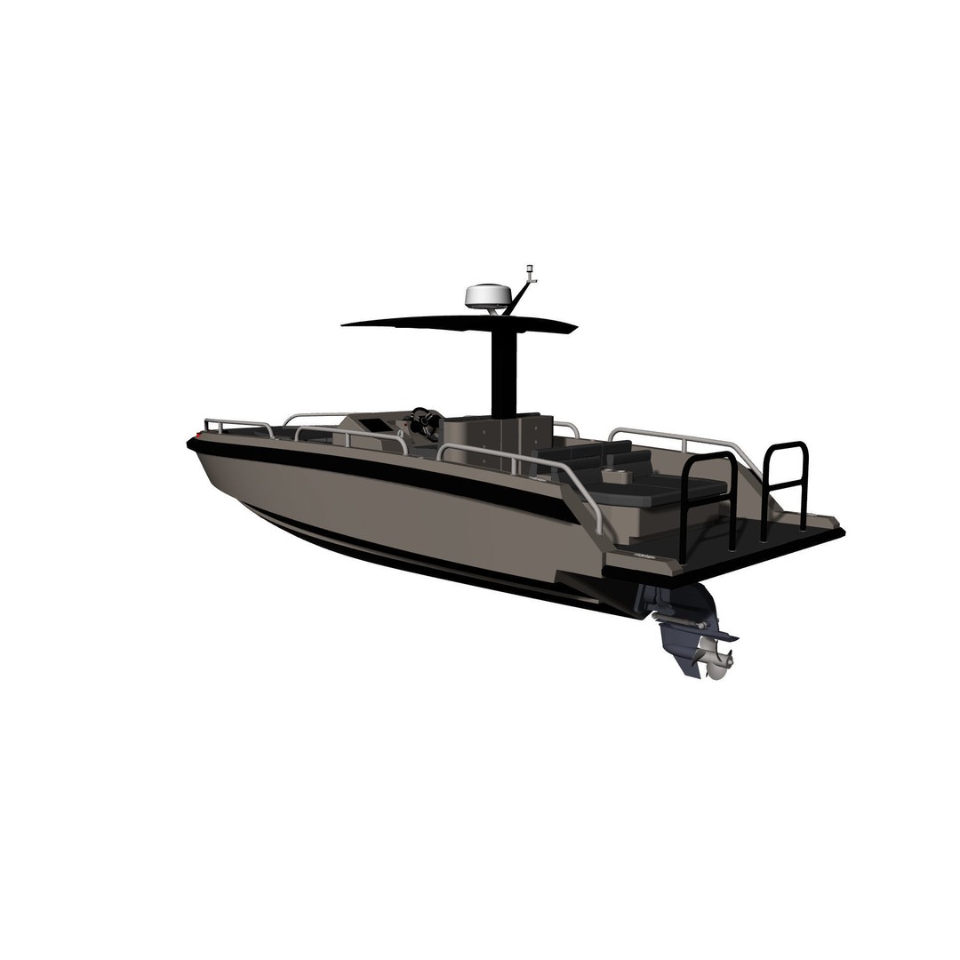 8 Meter Yacht Tender Runabout 3D Model – High Quality VR Ready Asset - View 44