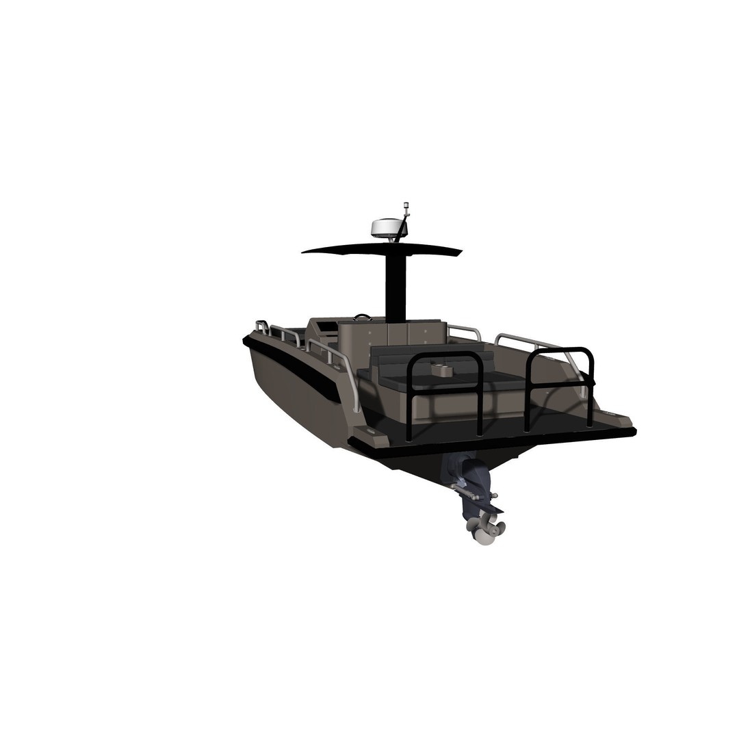 8 Meter Yacht Tender Runabout 3D Model – High Quality VR Ready Asset - View 45
