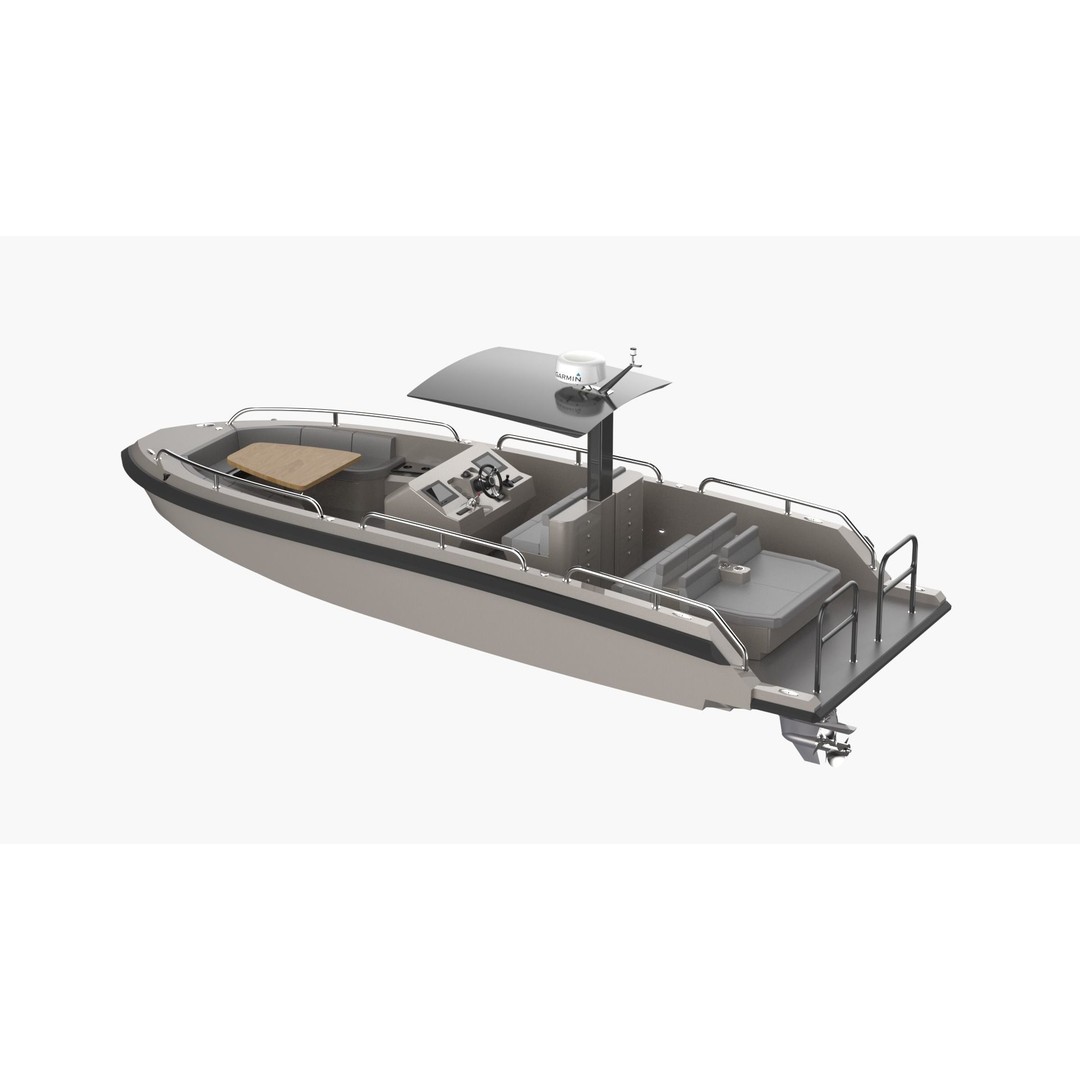 8 Meter Yacht Tender Runabout 3D Model – High Quality VR Ready Asset - View 5
