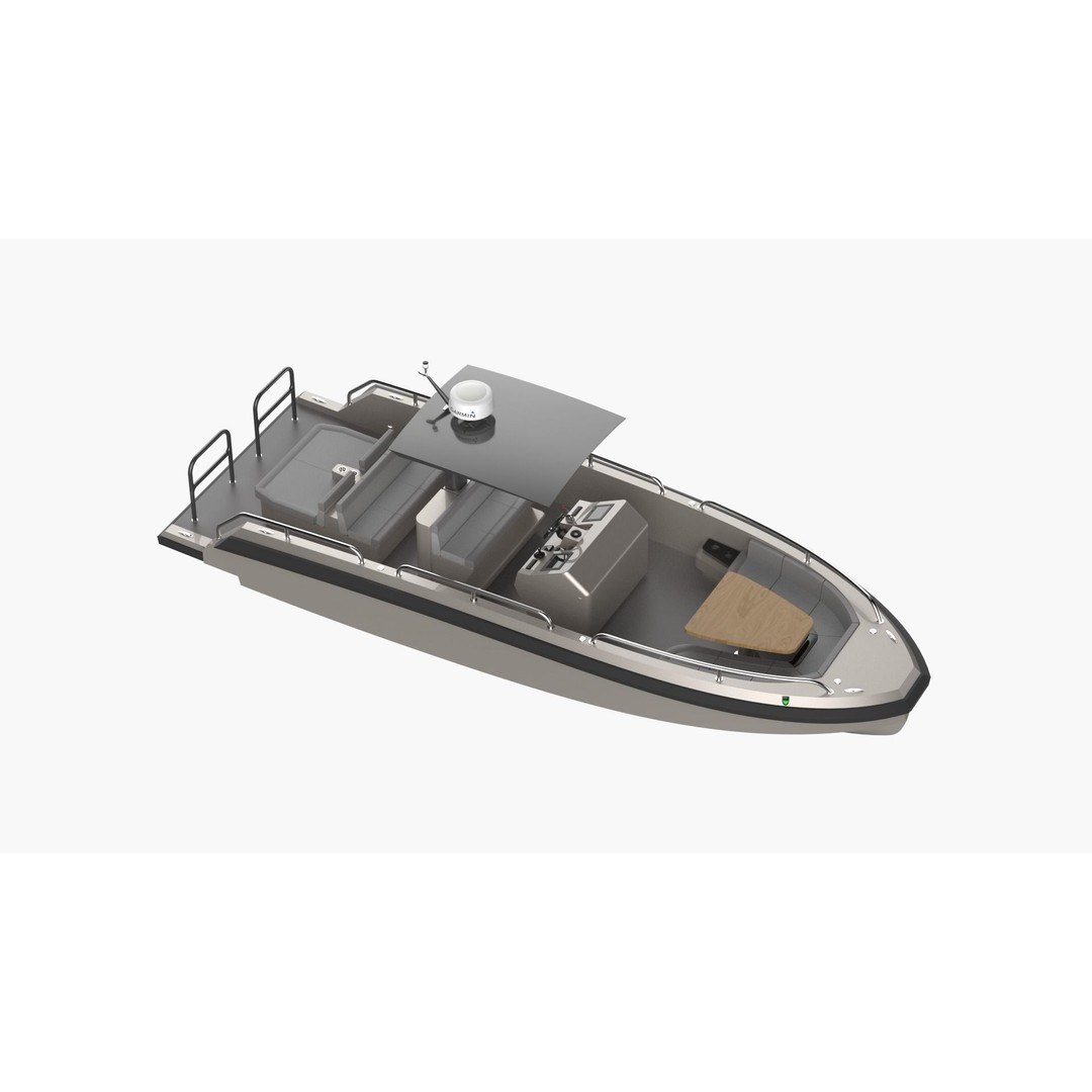 8 Meter Yacht Tender Runabout 3D Model – High Quality VR Ready Asset - View 9