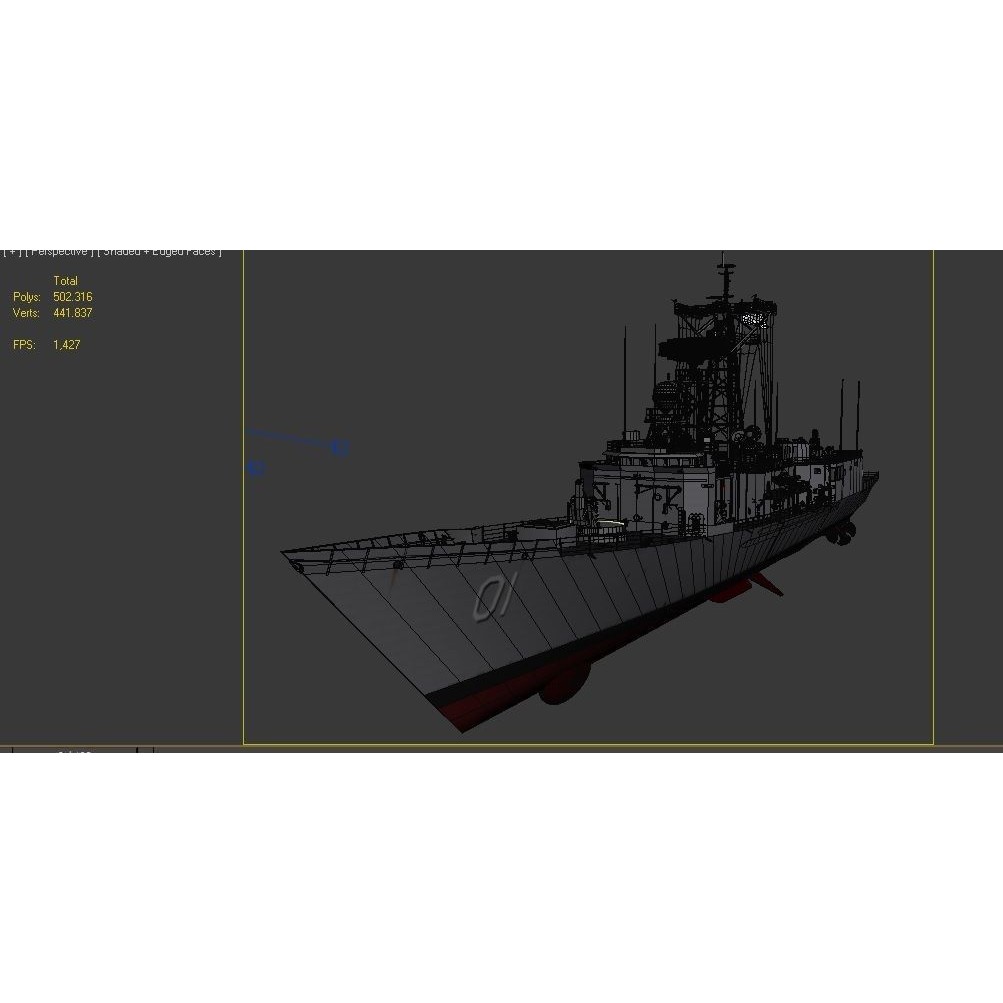 HMAS Adelaide 3D Model – Detailed Australian Perry Class Frigate, FBX