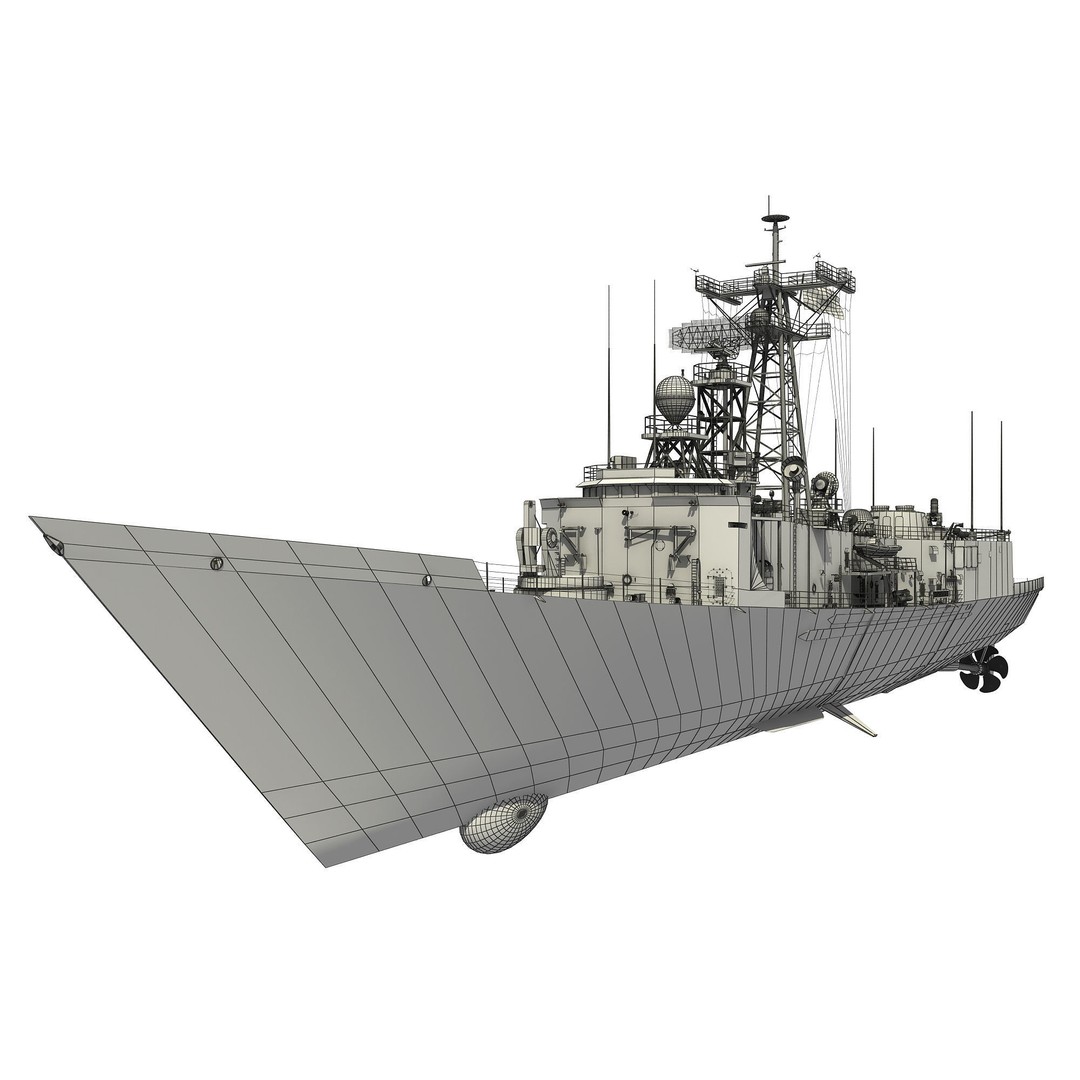 HMAS Adelaide 3D Model – Detailed Australian Perry Class Frigate, FBX - View 10