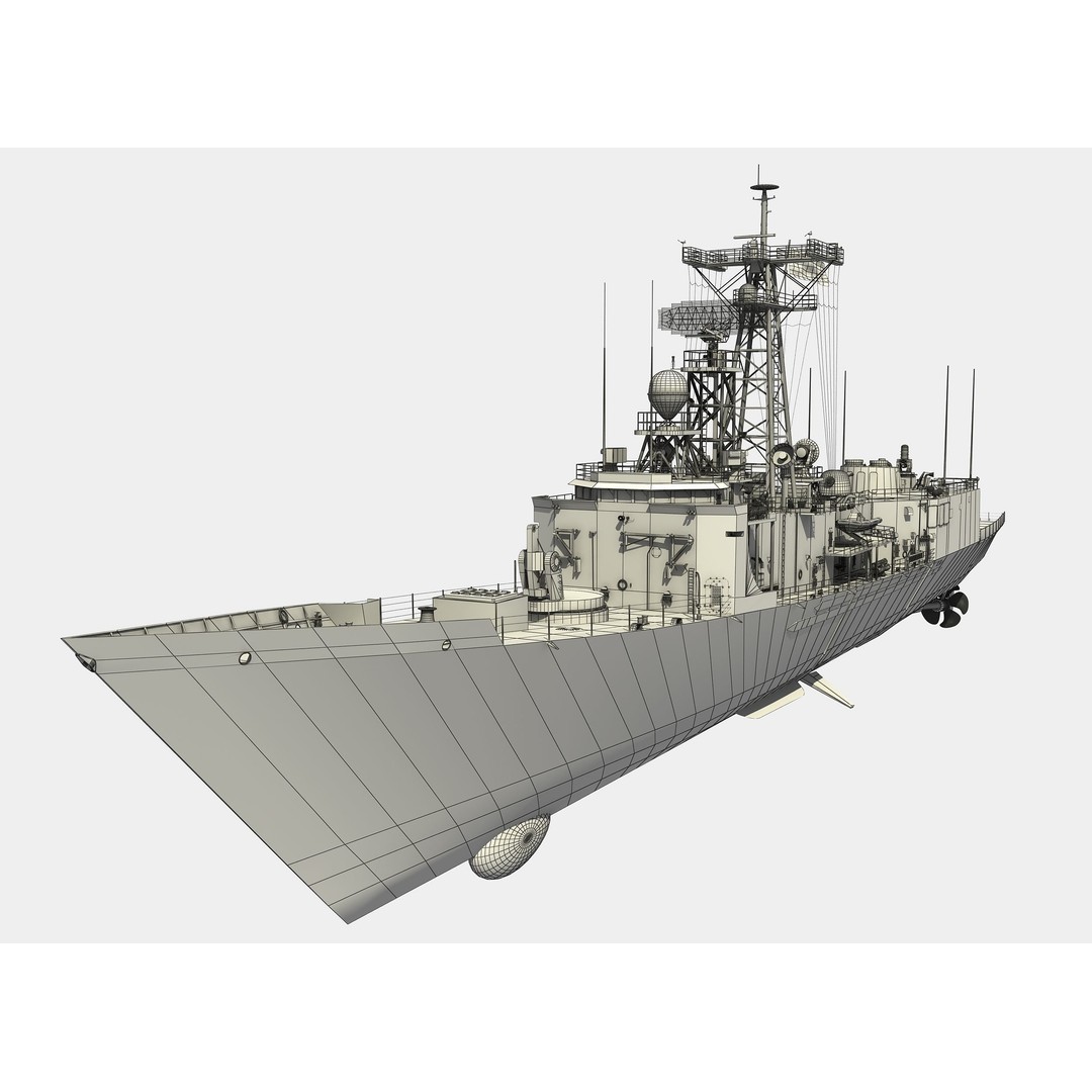 HMAS Adelaide 3D Model – Detailed Australian Perry Class Frigate, FBX - View 11