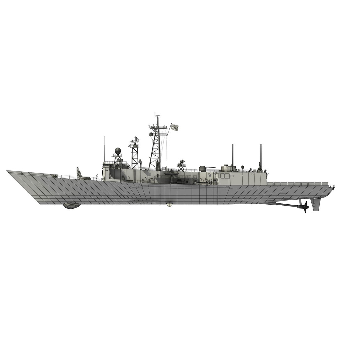 HMAS Adelaide 3D Model – Detailed Australian Perry Class Frigate, FBX - View 13