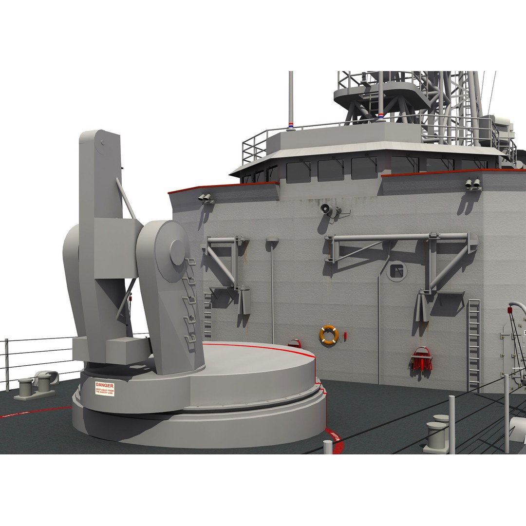 HMAS Adelaide 3D Model – Detailed Australian Perry Class Frigate, FBX - View 14
