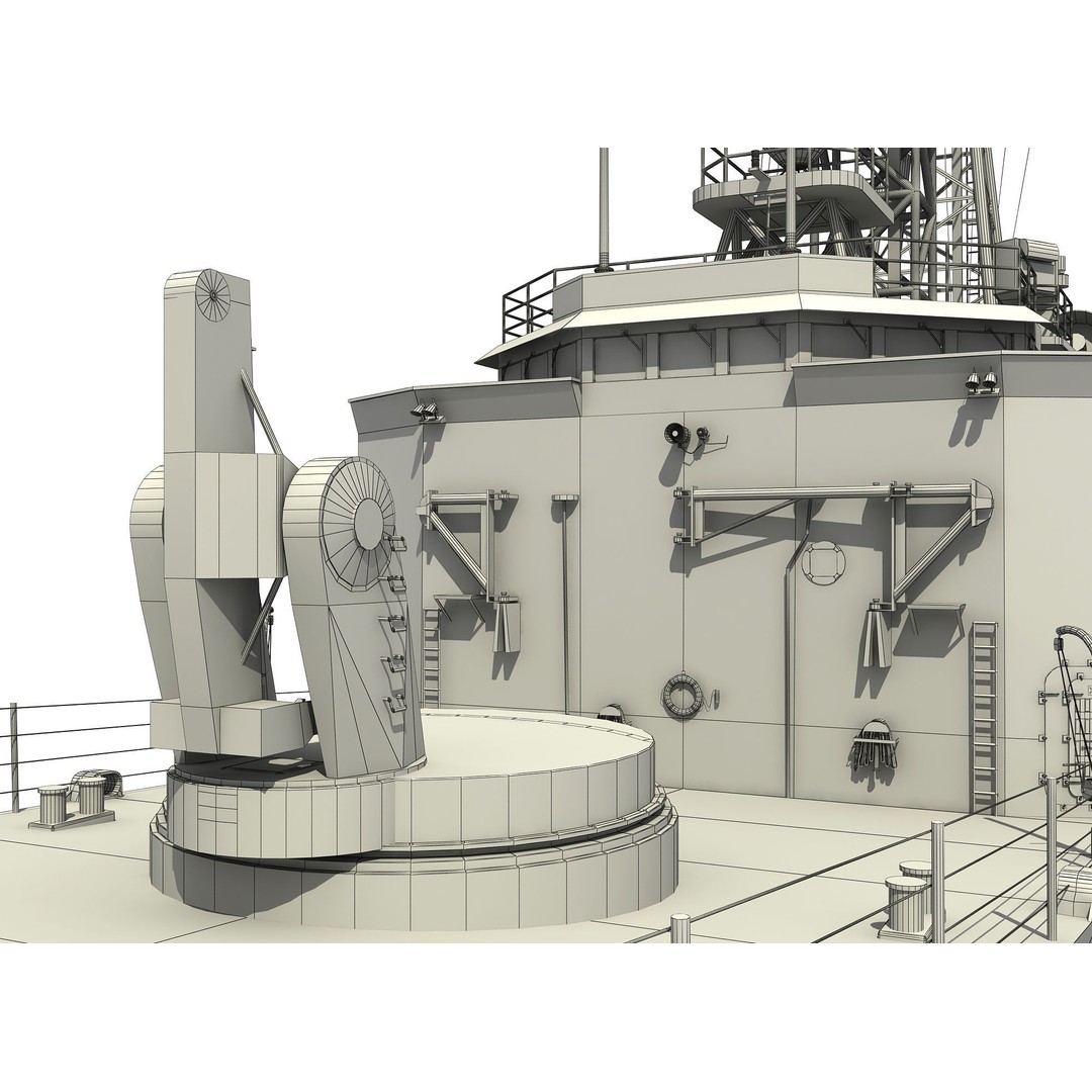 HMAS Adelaide 3D Model – Detailed Australian Perry Class Frigate, FBX - View 15