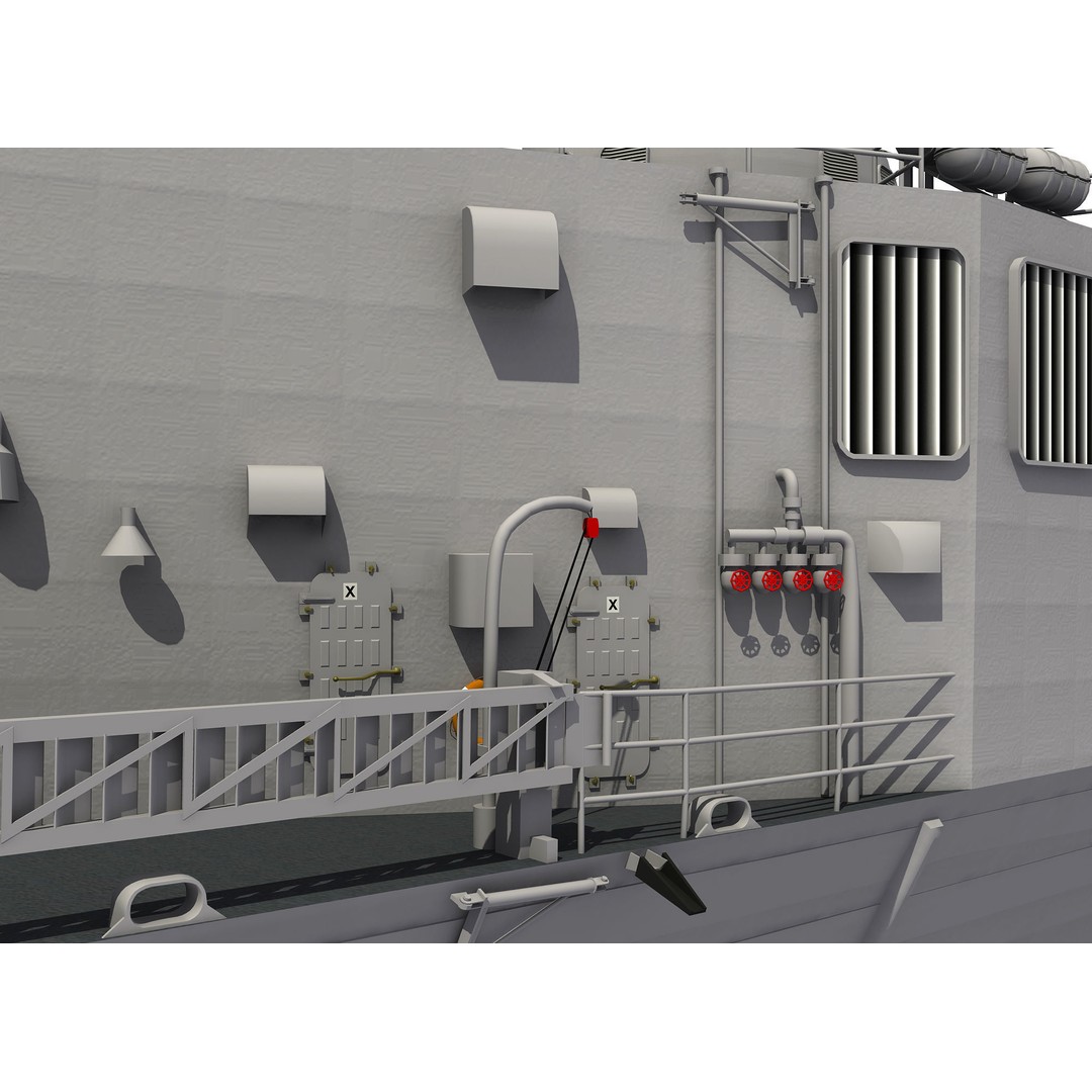 HMAS Adelaide 3D Model – Detailed Australian Perry Class Frigate, FBX - View 16