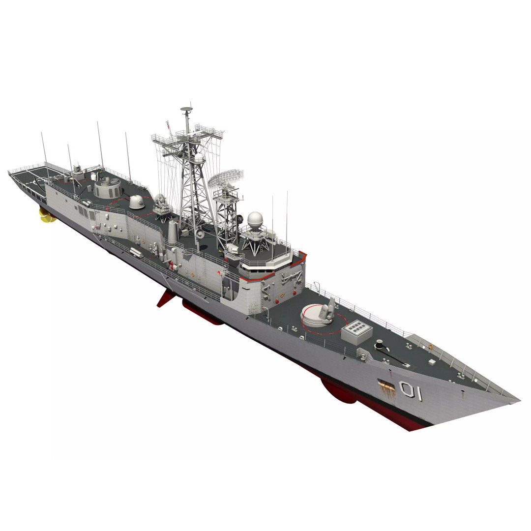 HMAS Adelaide 3D Model – Detailed Australian Perry Class Frigate, FBX - View 2
