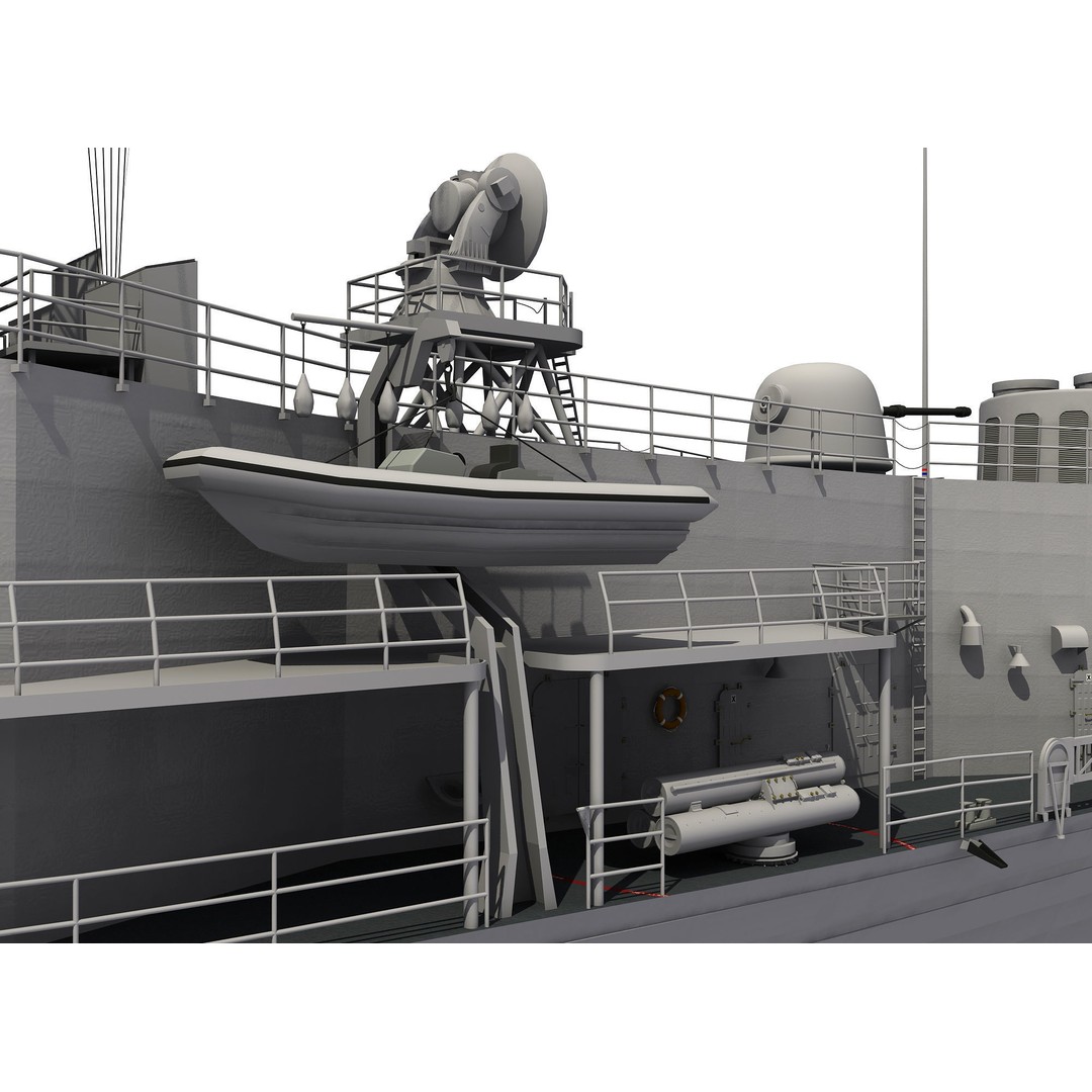 HMAS Adelaide 3D Model – Detailed Australian Perry Class Frigate, FBX - View 20