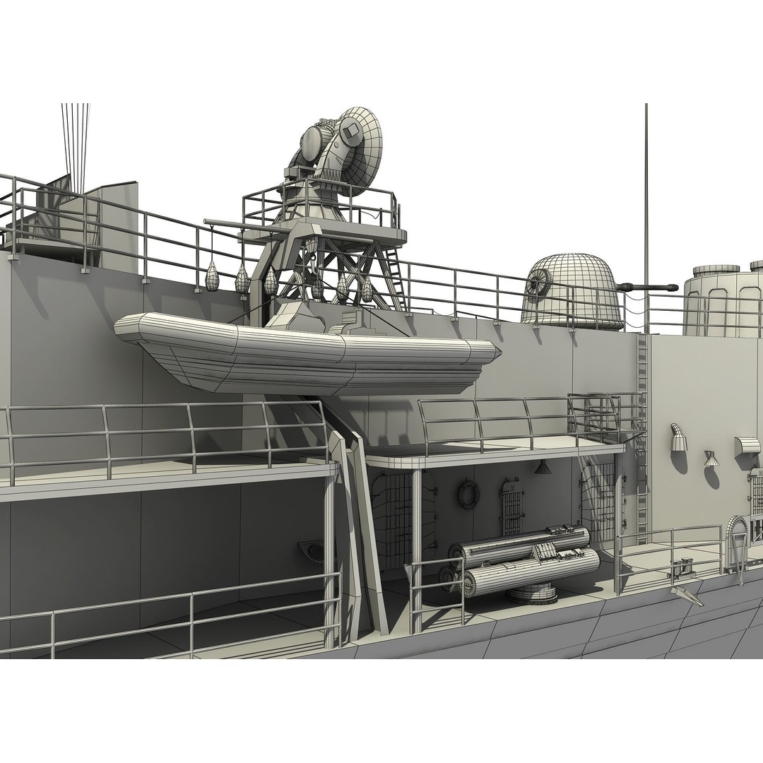 HMAS Adelaide 3D Model – Detailed Australian Perry Class Frigate, FBX - View 21