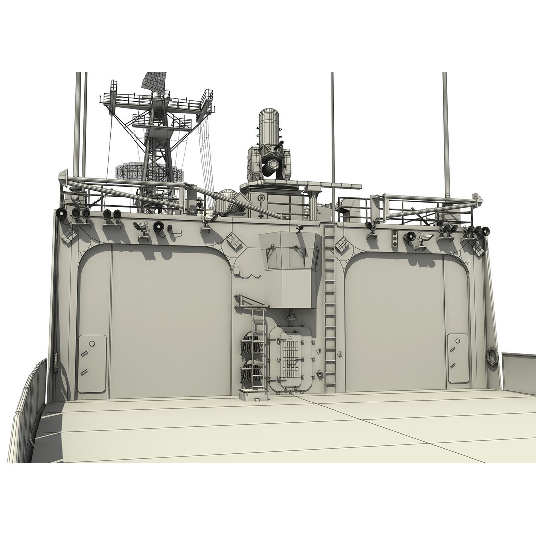 HMAS Adelaide 3D Model – Detailed Australian Perry Class Frigate, FBX - View 23