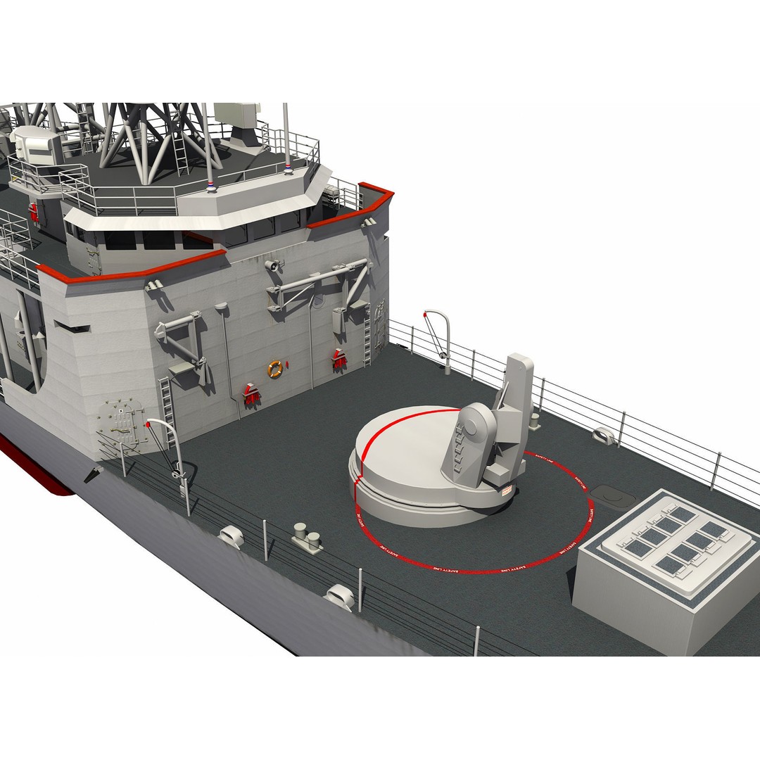 HMAS Adelaide 3D Model – Detailed Australian Perry Class Frigate, FBX - View 4