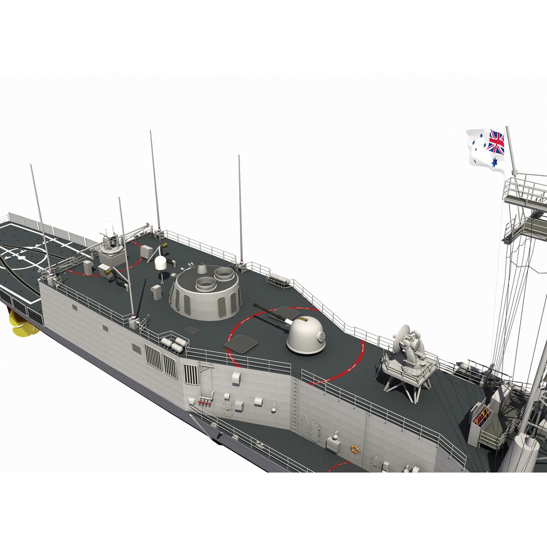 HMAS Adelaide 3D Model – Detailed Australian Perry Class Frigate, FBX - View 6
