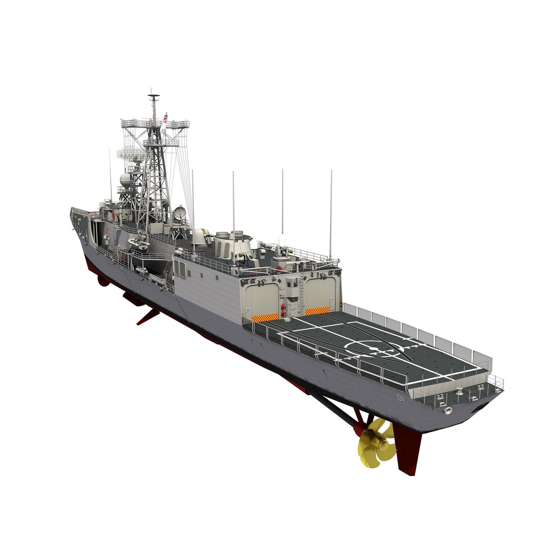 HMAS Adelaide 3D Model – Detailed Australian Perry Class Frigate, FBX - View 7