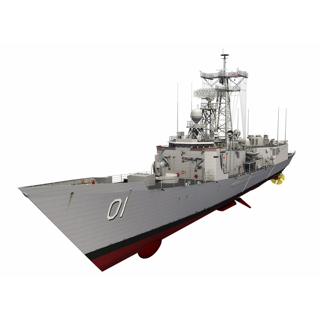 HMAS Adelaide 3D Model – Detailed Australian Perry Class Frigate, FBX - View 8
