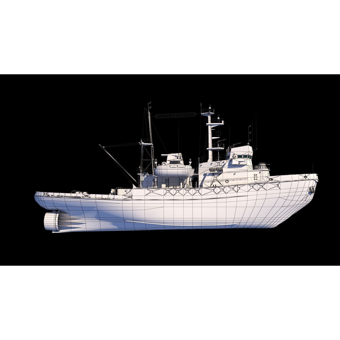 Sorum-Class Tugboat 3D Model – PBR Military Vessel, FBX