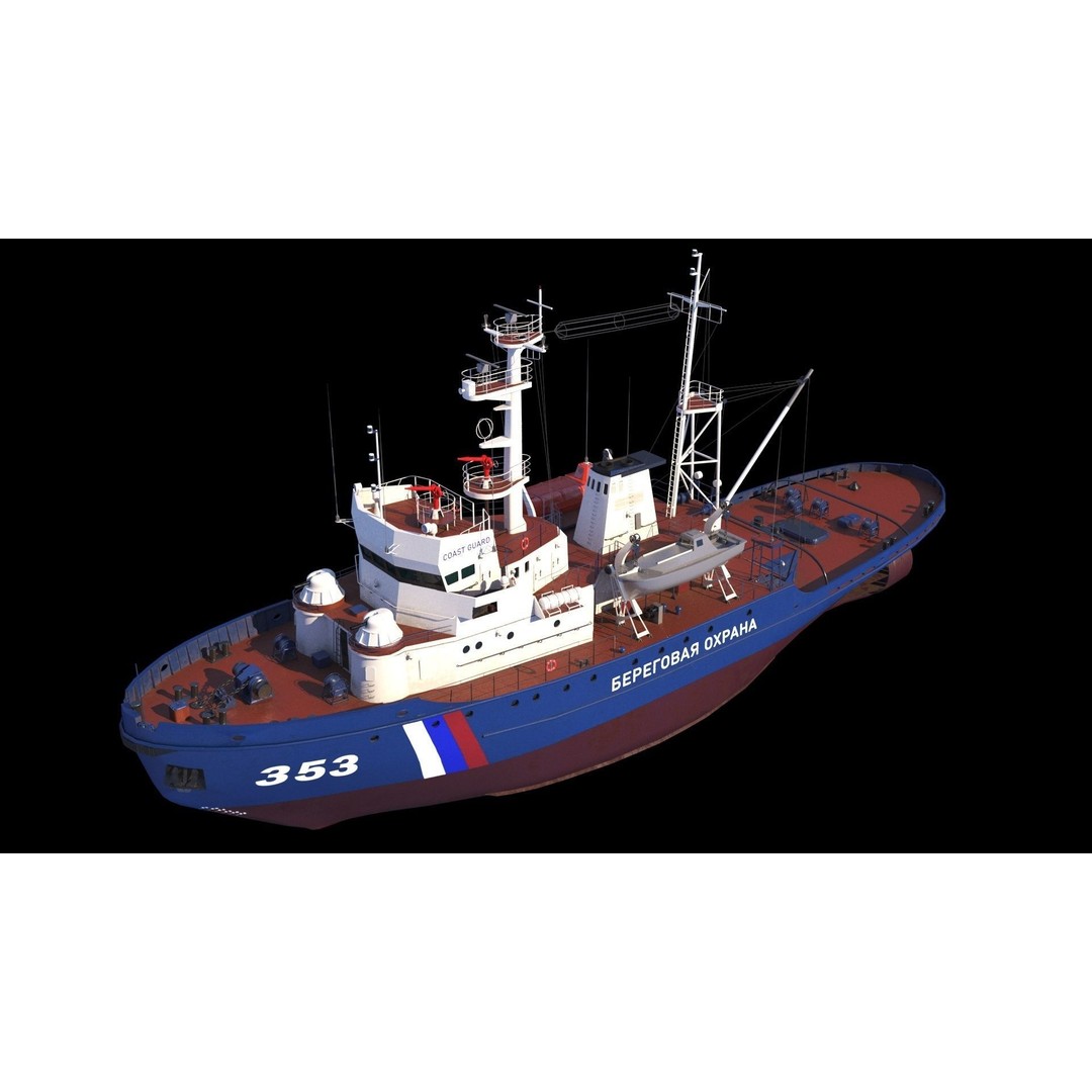 Sorum-Class Tugboat 3D Model – PBR Military Vessel, FBX - View 12