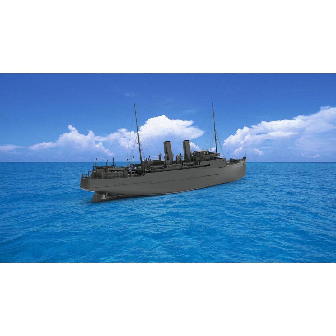 Vessel 3D Model – Industrial Watercraft, Game Ready, FBX