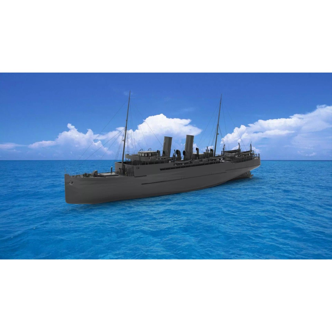 Vessel 3D Model – Industrial Watercraft, Game Ready, FBX - View 2