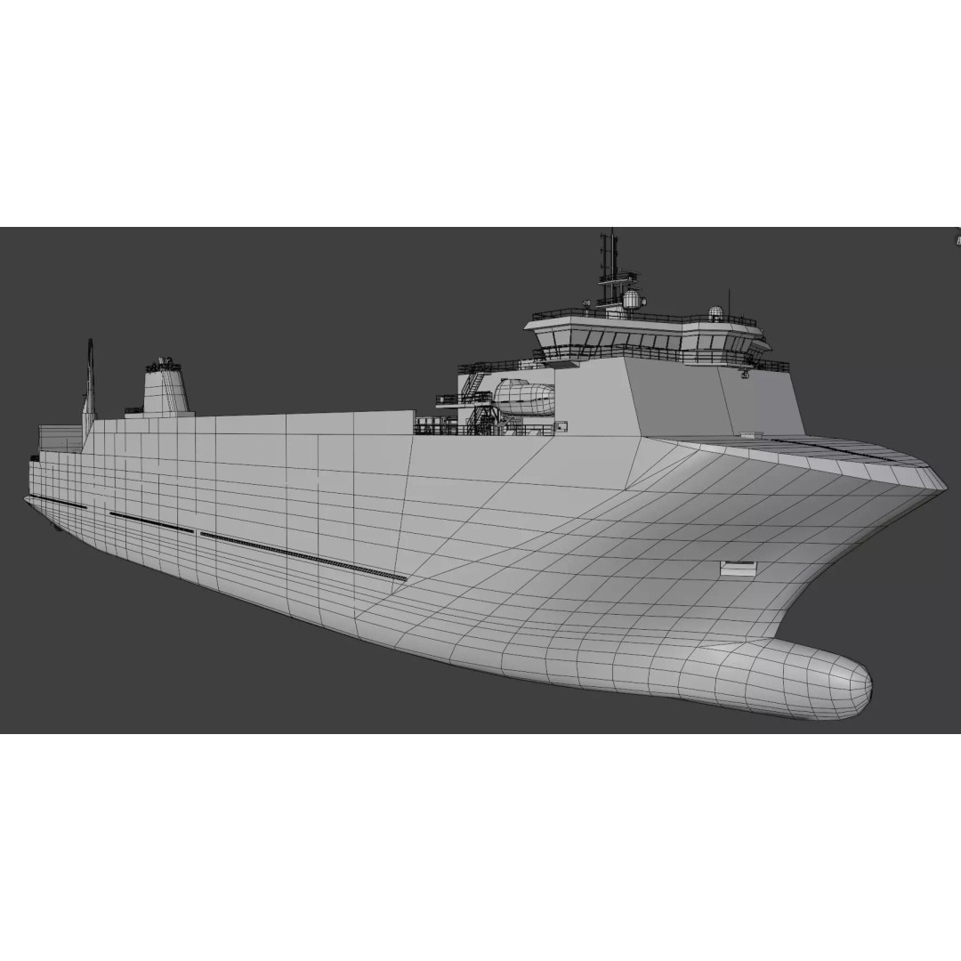 Finn RO-RO Ferry 3D Model – Low Poly Industrial Vessel, FBX - View 10