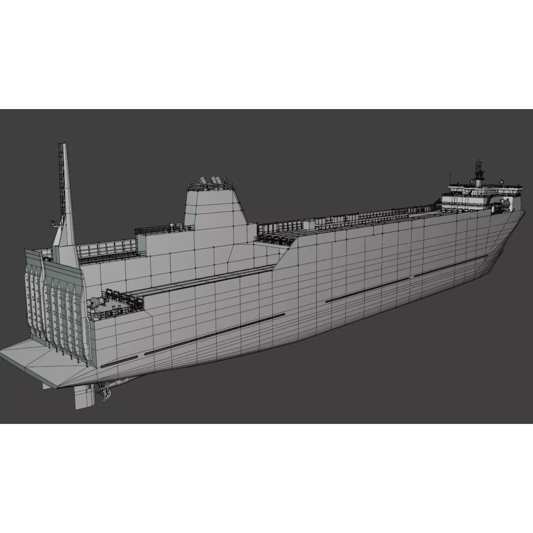 Finn RO-RO Ferry 3D Model – Low Poly Industrial Vessel, FBX - View 11