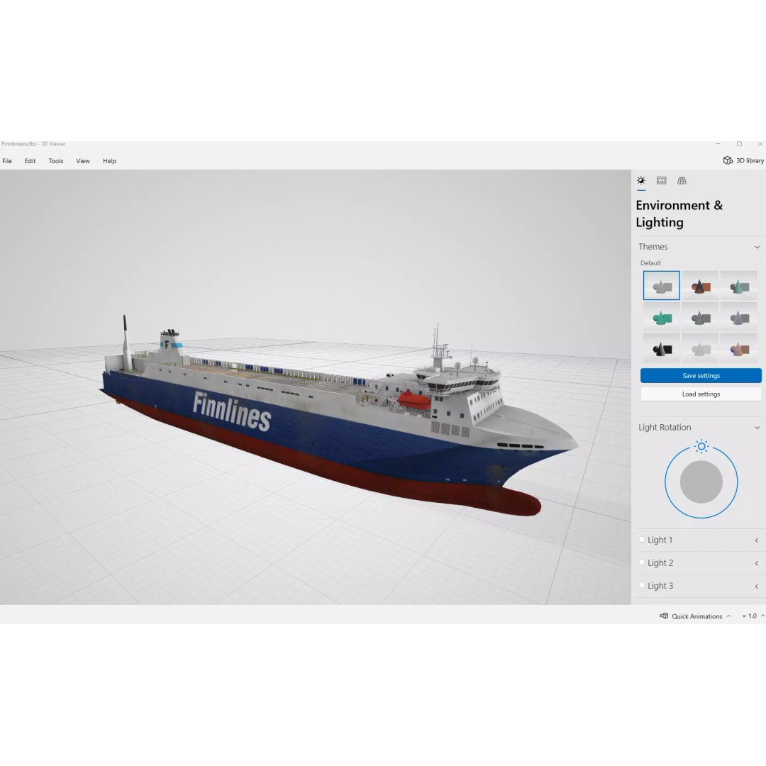 Finn RO-RO Ferry 3D Model – Low Poly Industrial Vessel, FBX - View 4