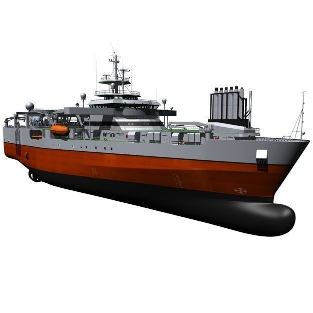 Seismic Survey Vessel 3D Model – Industrial Watercraft, FBX & OBJ - View 10
