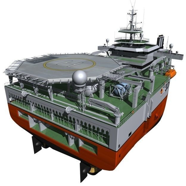 Seismic Survey Vessel 3D Model – Industrial Watercraft, FBX & OBJ - View 14