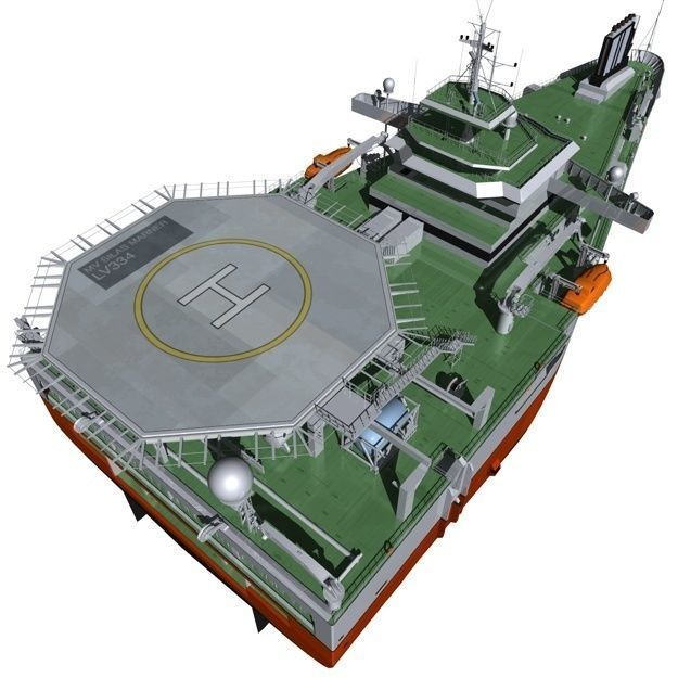 Seismic Survey Vessel 3D Model – Industrial Watercraft, FBX & OBJ - View 16