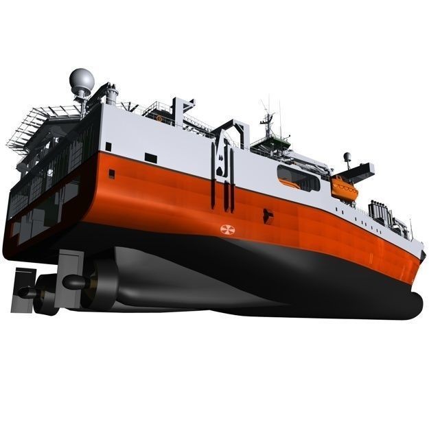 Seismic Survey Vessel 3D Model – Industrial Watercraft, FBX & OBJ - View 18