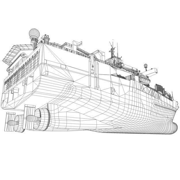 Seismic Survey Vessel 3D Model – Industrial Watercraft, FBX & OBJ - View 19