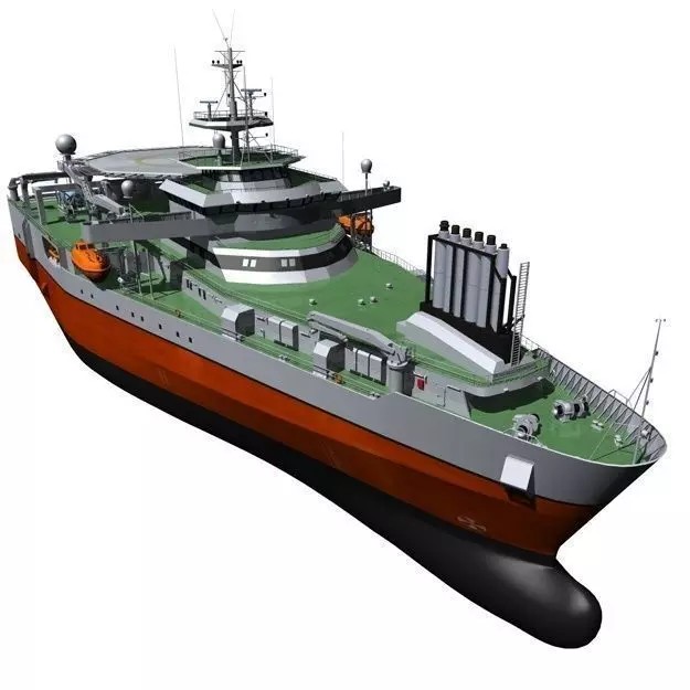 Seismic Survey Vessel 3D Model – Industrial Watercraft, FBX & OBJ - View 2