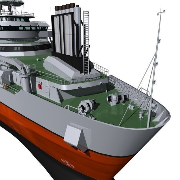 Seismic Survey Vessel 3D Model – Industrial Watercraft, FBX & OBJ - View 22