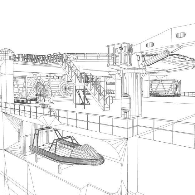Seismic Survey Vessel 3D Model – Industrial Watercraft, FBX & OBJ - View 27