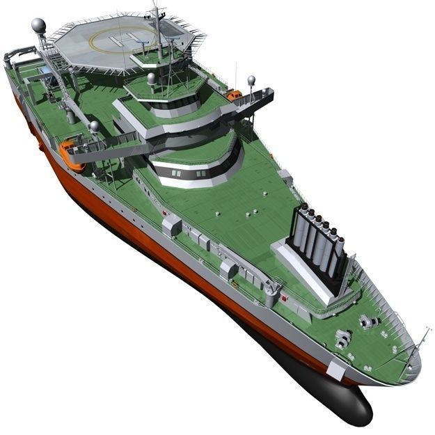 Seismic Survey Vessel 3D Model – Industrial Watercraft, FBX & OBJ - View 4