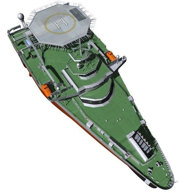 Seismic Survey Vessel 3D Model – Industrial Watercraft, FBX & OBJ - View 6