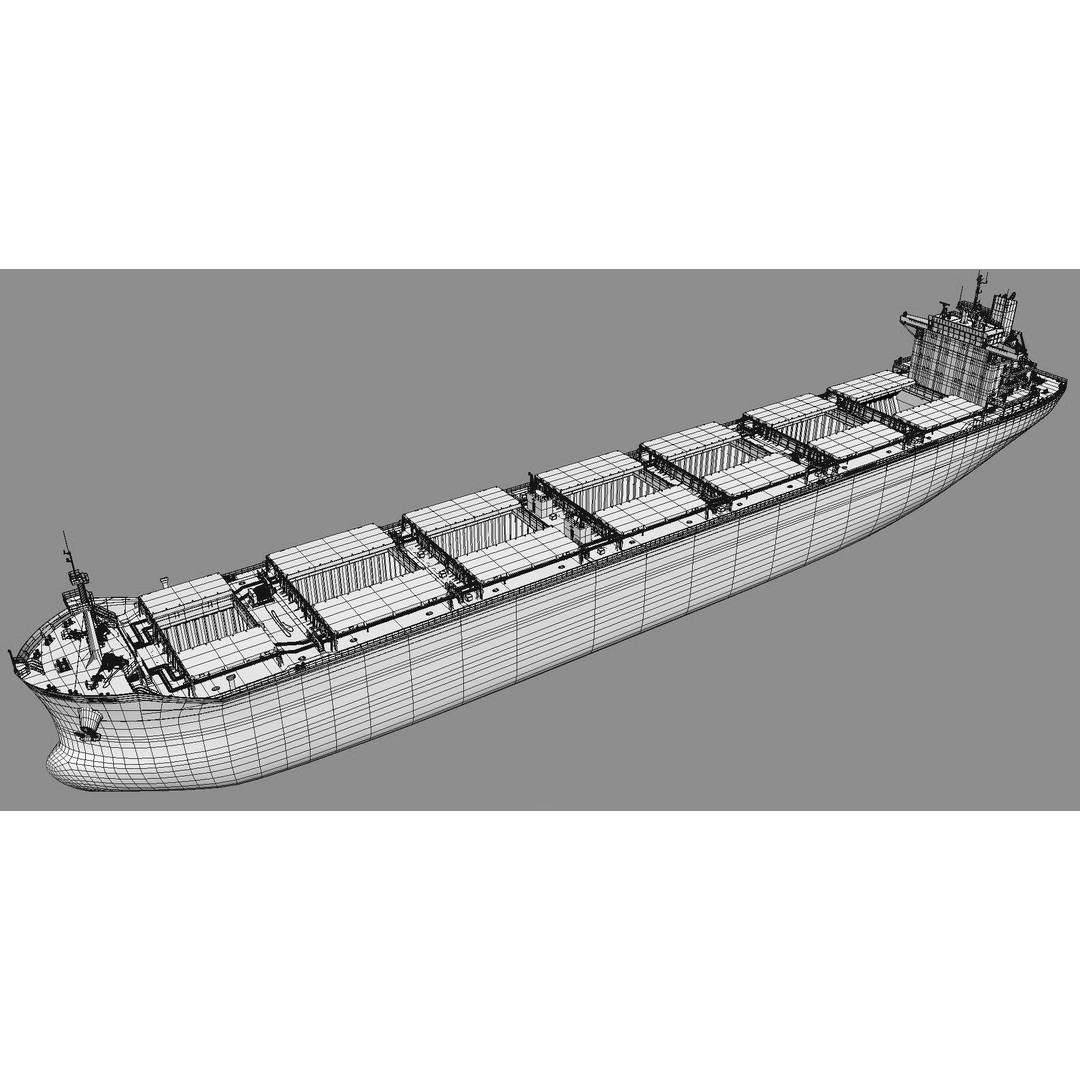 Bulk Carrier Ships 3D Model – High Poly PBR Asset, FBX, OBJ - View 10
