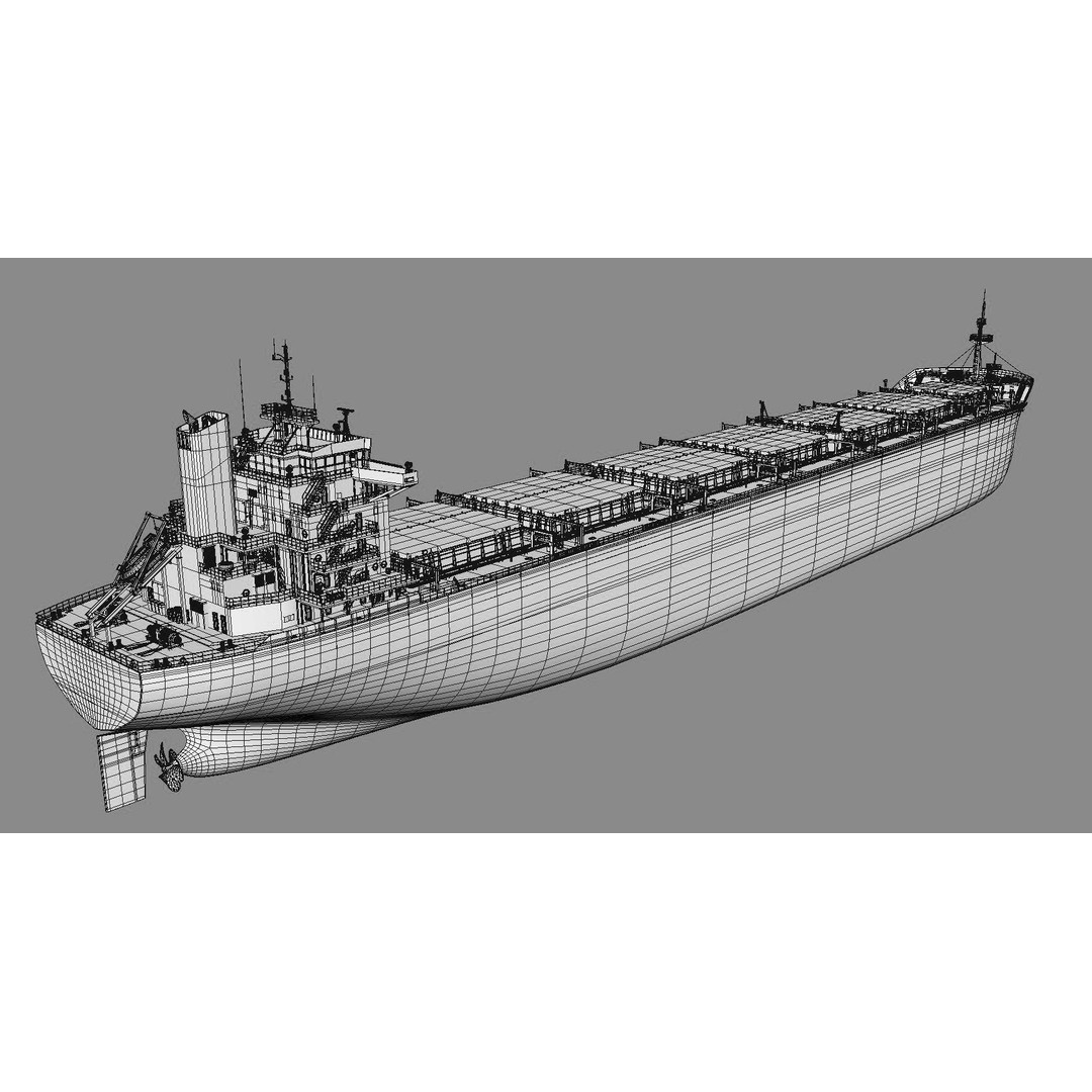 Bulk Carrier Ships 3D Model – High Poly PBR Asset, FBX, OBJ - View 11