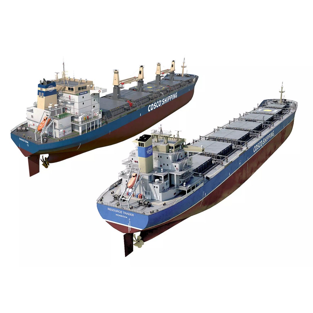 Bulk Carrier Ships 3D Model – High Poly PBR Asset, FBX, OBJ - View 2