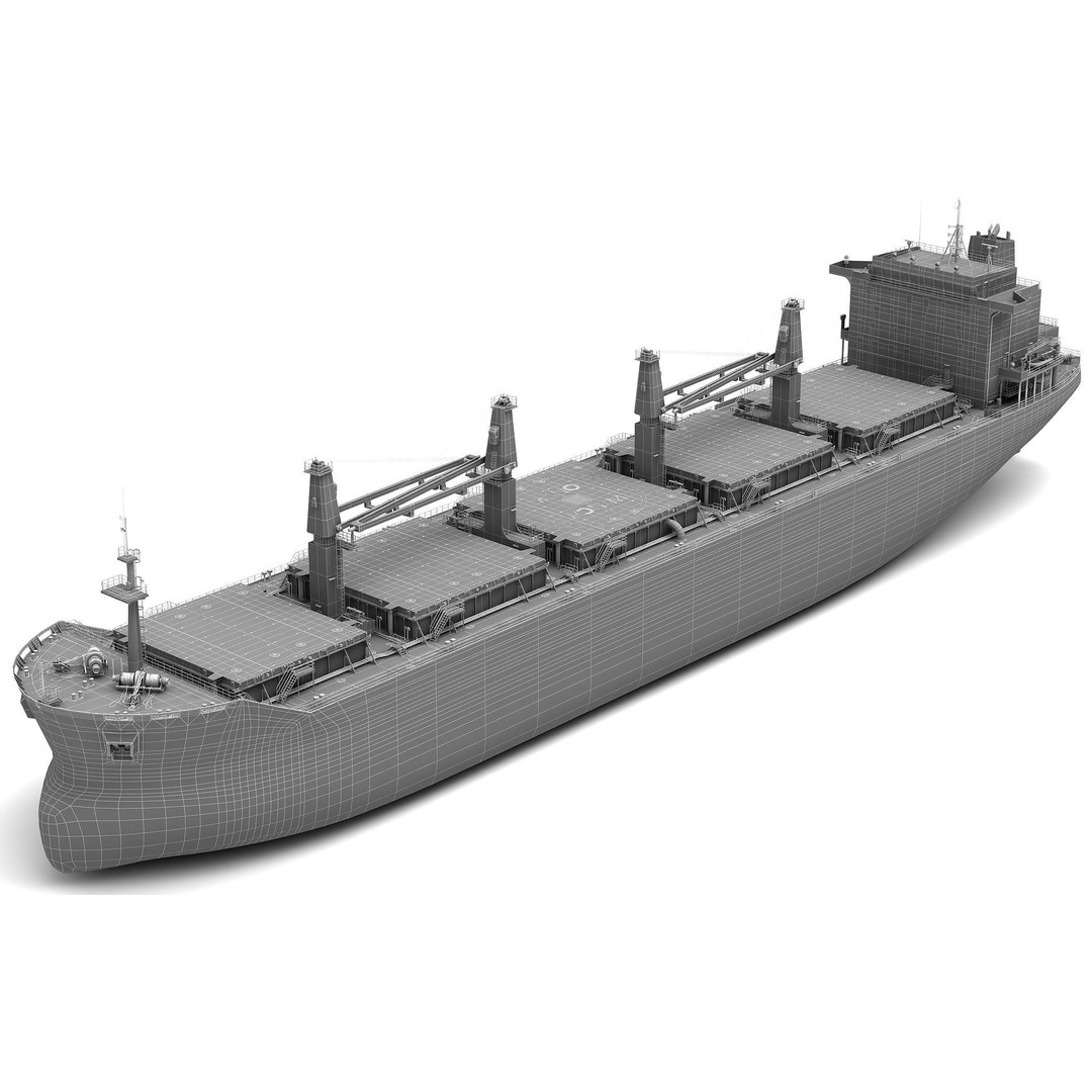 Bulk Carrier Ships 3D Model – High Poly PBR Asset, FBX, OBJ - View 22