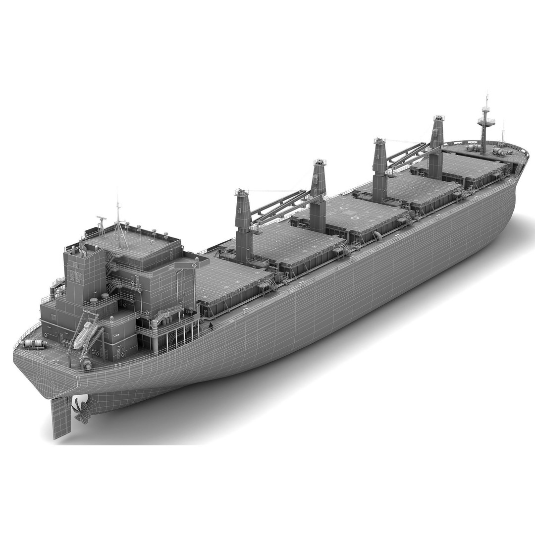 Bulk Carrier Ships 3D Model – High Poly PBR Asset, FBX, OBJ - View 23