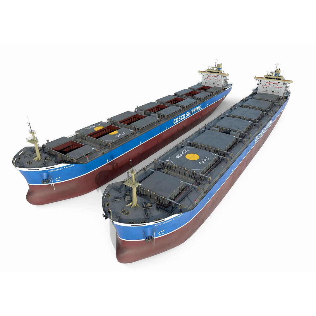 Bulk Carrier Ships 3D Model – High Poly PBR Asset, FBX, OBJ - View 7