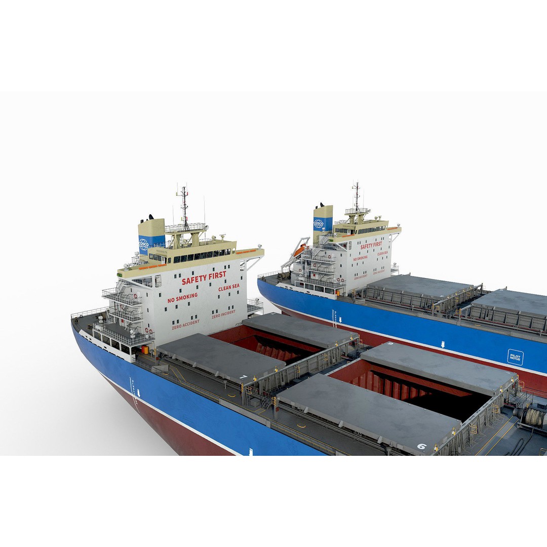 Bulk Carrier Ships 3D Model – High Poly PBR Asset, FBX, OBJ - View 9