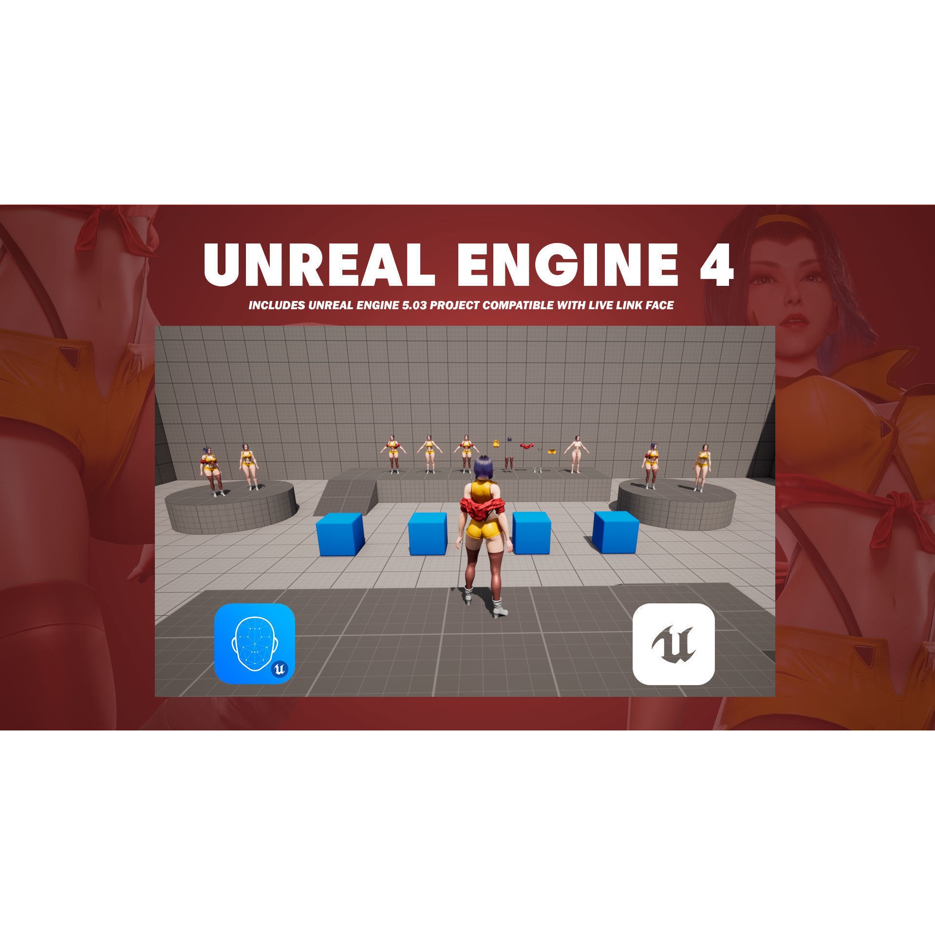 Faye Valentine - Low-Poly Game-Ready 3D Model - View 15