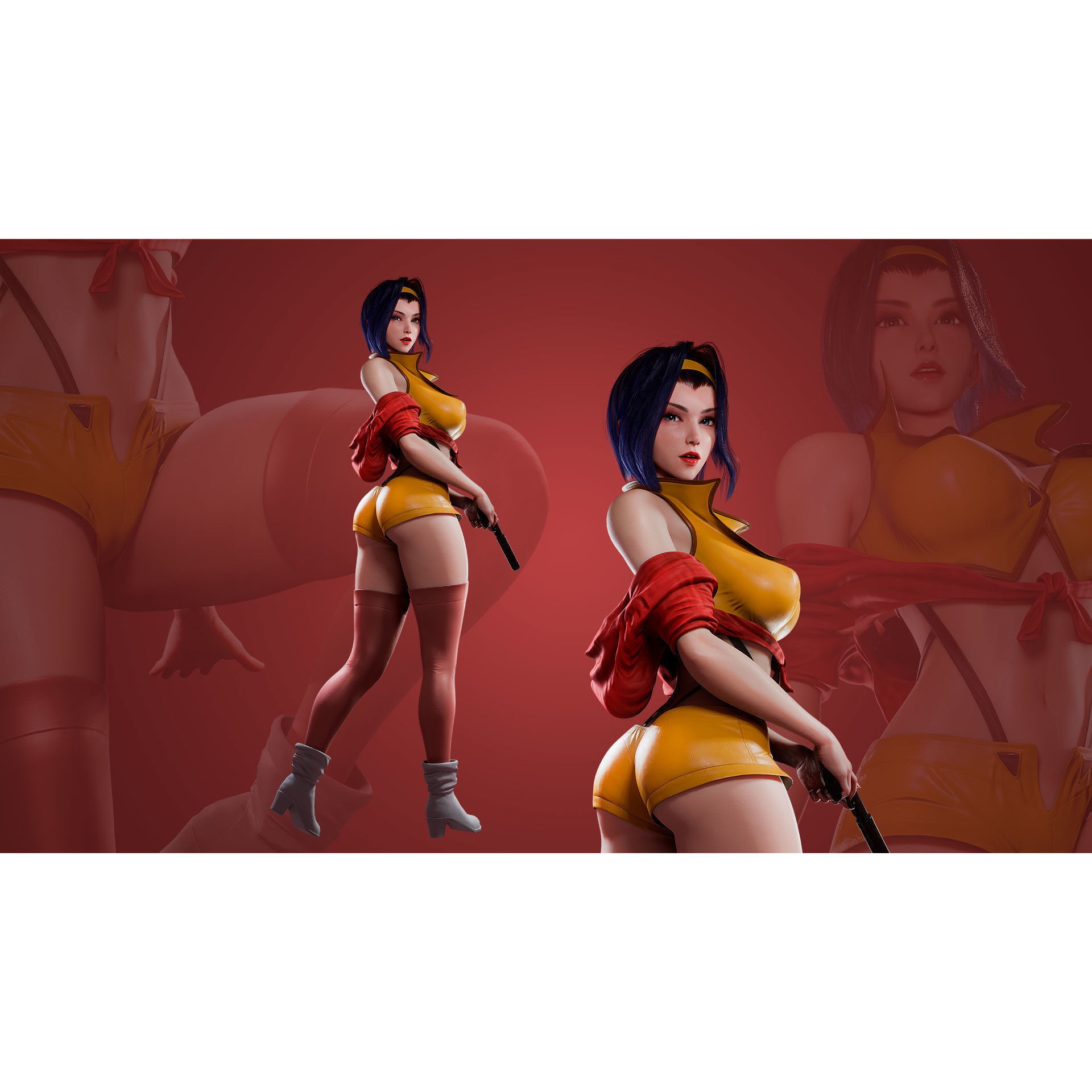 Faye Valentine - Low-Poly Game-Ready 3D Model - View 4
