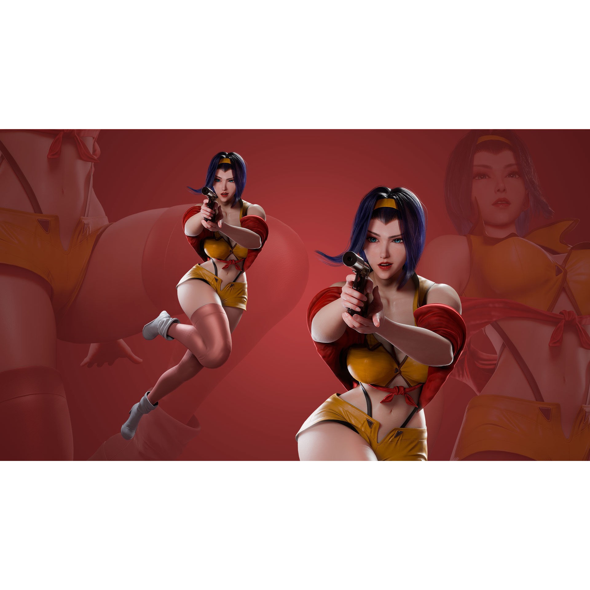 Faye Valentine - Low-Poly Game-Ready 3D Model - View 6