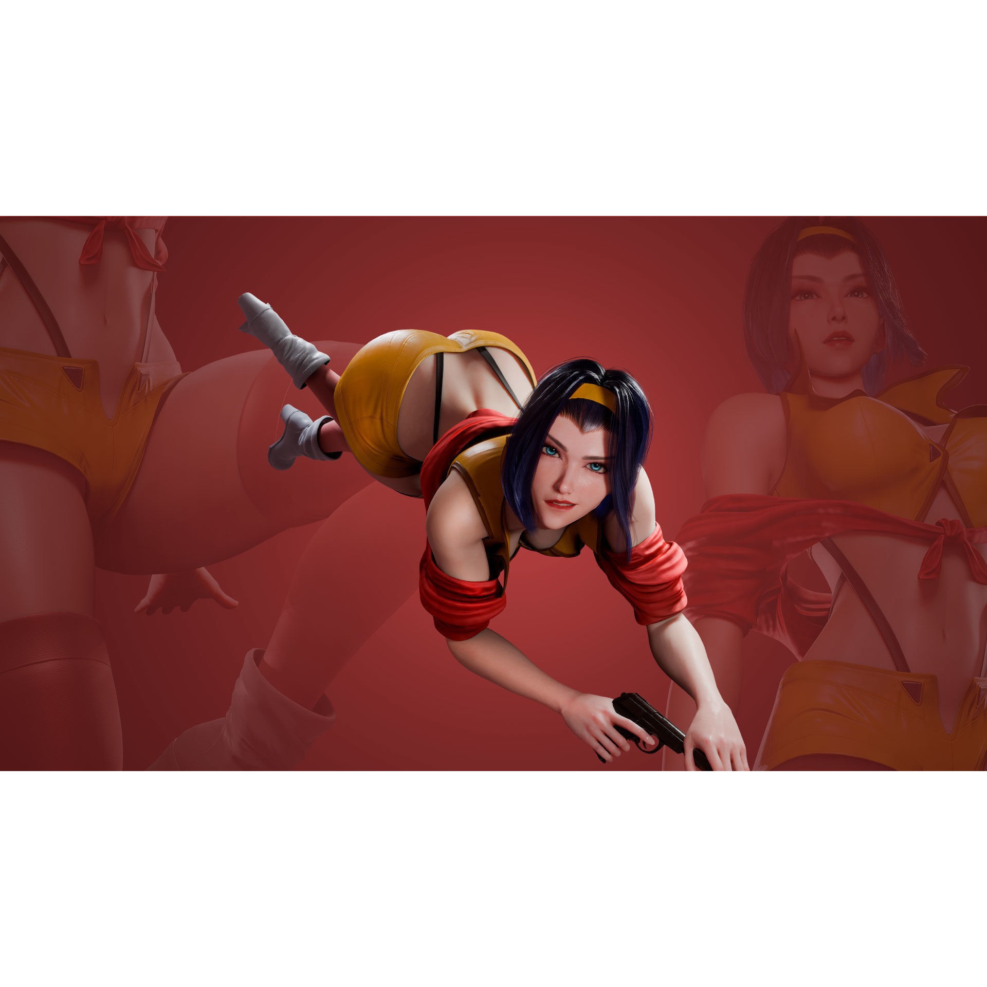 Faye Valentine - Low-Poly Game-Ready 3D Model - View 7