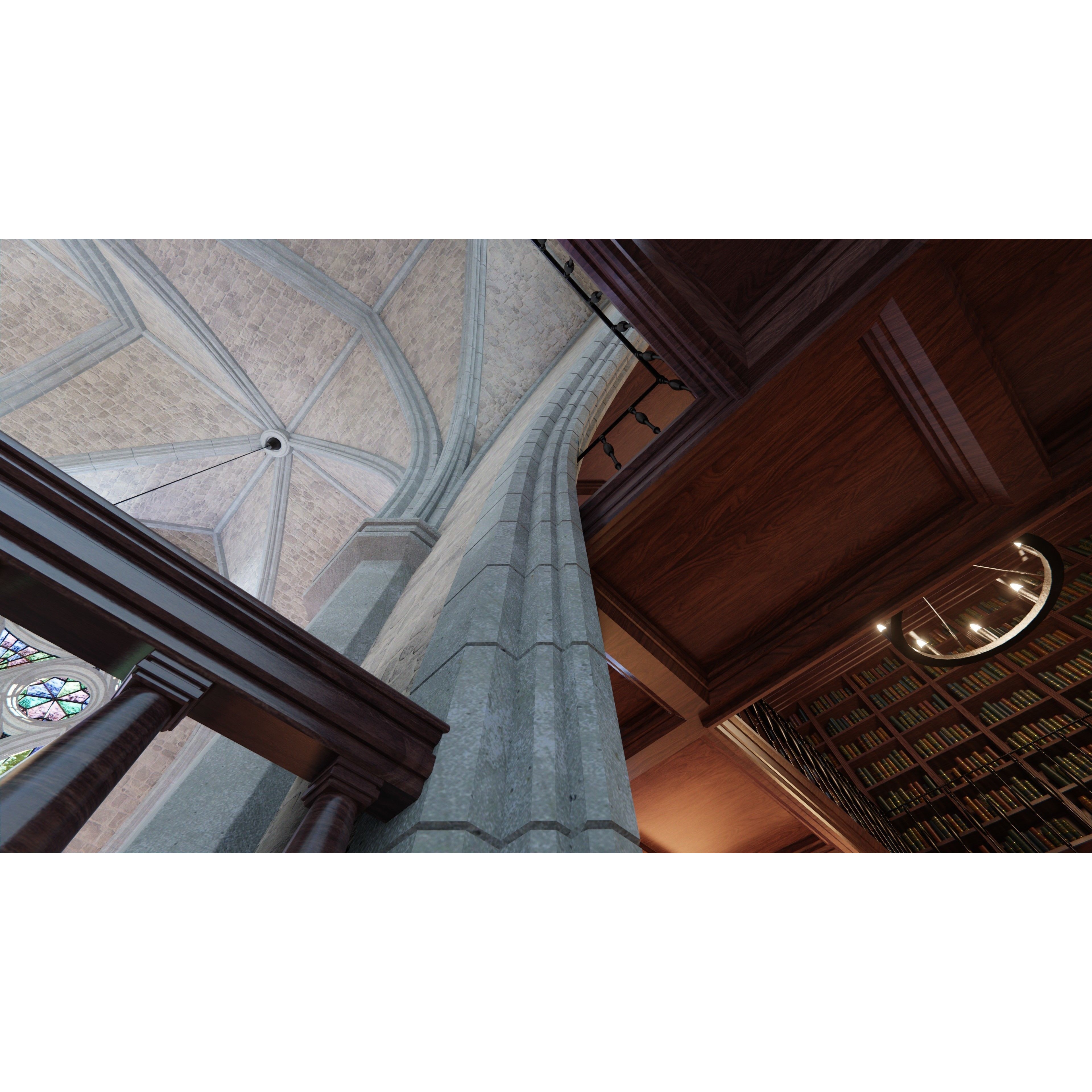 Classic Library - Low-Poly Game-Ready 3D Model - View 15